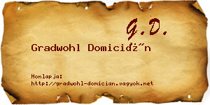 Gradwohl Domicián névjegykártya